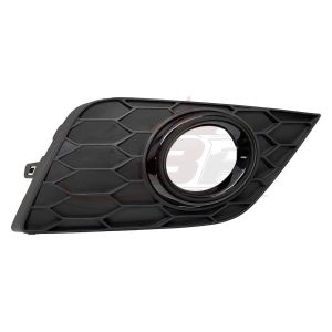 Fog Lamp Bezel Front Passenger Side Nissan Sentra 2018-2019 Ptd Gloss Black, Ni1039188