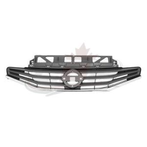 Grille Note Nissan Versa Hatchback 2014-2016 Painted Gray With Chrome Moulding, Ni1200257U