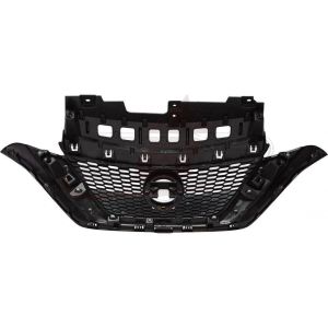 Grille Nissan Versa Hatchback 2017-2019 Ptd Black With Chrome Moulding , NI1200290