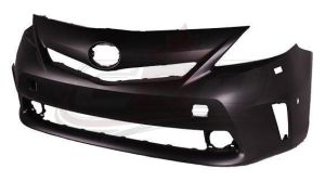 Bumper Front Toyota Prius V 2012-2014 Primed With Sensor With Washer Hole Capa, TO1000387C