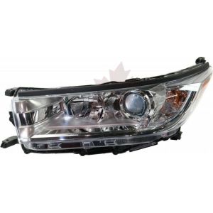 Head Lamp Driver Side Toyota Highlander Hybrid 2017-2019 With Smoked Chrome With Chrome Bezel Without Led Drl Le/Le Plus/Xle Model High Quality , TO2502251
