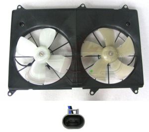 Cooling Fan Assembly Toyota Highlander 2001-2007 Dual Fan Assembly For V6 Without Tow Pkg/ For 4Cyl With Tow Pkg , TO3115128