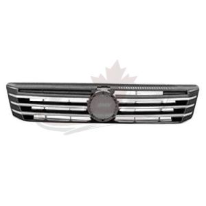 Grille Volkswagen Passat 2012-2015 Painted-Black With 6 Vertical Chrome Mldg Strips , VW1200153
